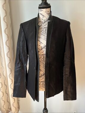 J Brand Tailored Vamp Fantasy Jacket w detachable leather collar